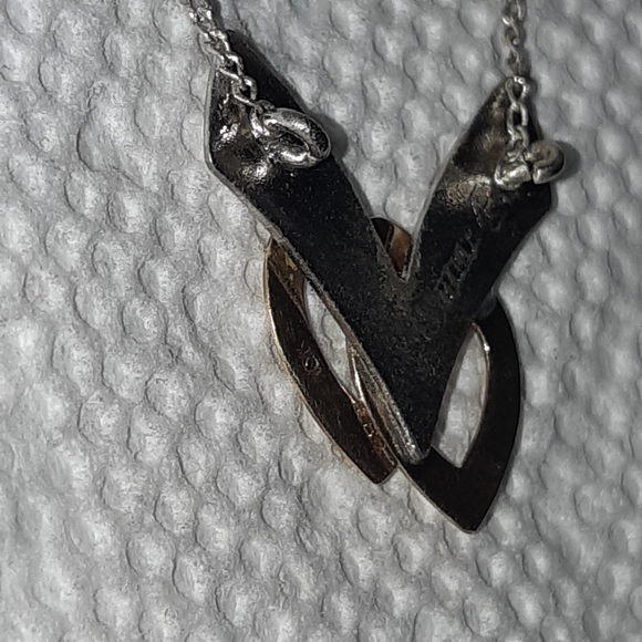 Vintage Sterling and 10K Heart Necklace - Picture 2 of 13